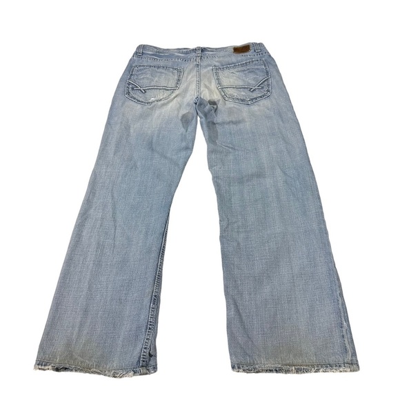 BKE Buckle Marshall Boot Light Wash Jeans Sz 34x32 Ripped Distressed Destroyed - Picture 13 of 16